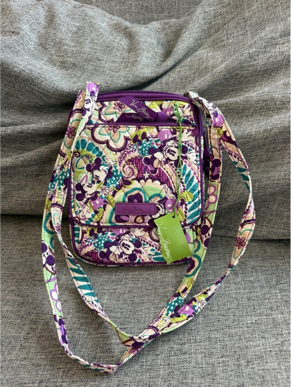 Vera Bradley Disney Parks Plums Up Mickey Minnie Mini Hipster Crossbody New